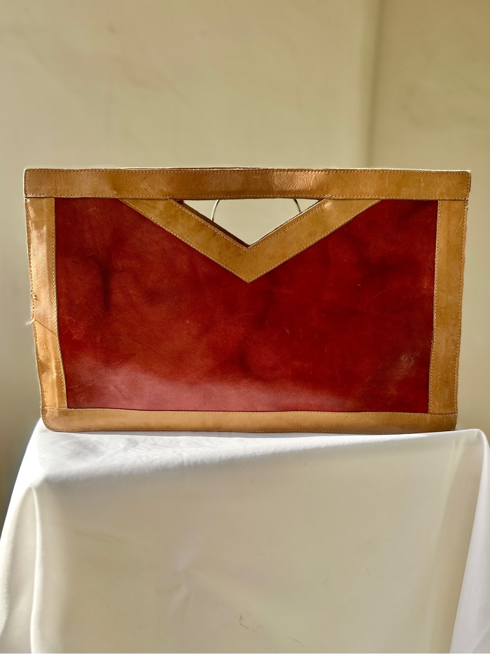 JACARANDA Vintage Leather Colorblock Clutch Made in Brazil